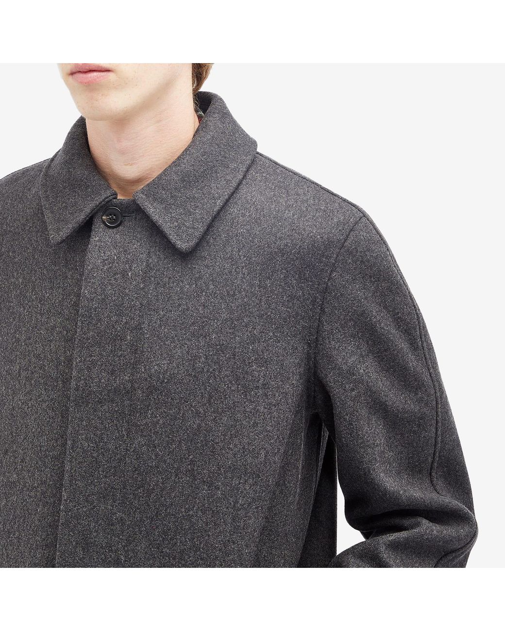 A.P.C. Black Auster Wool Mac Jacket for men