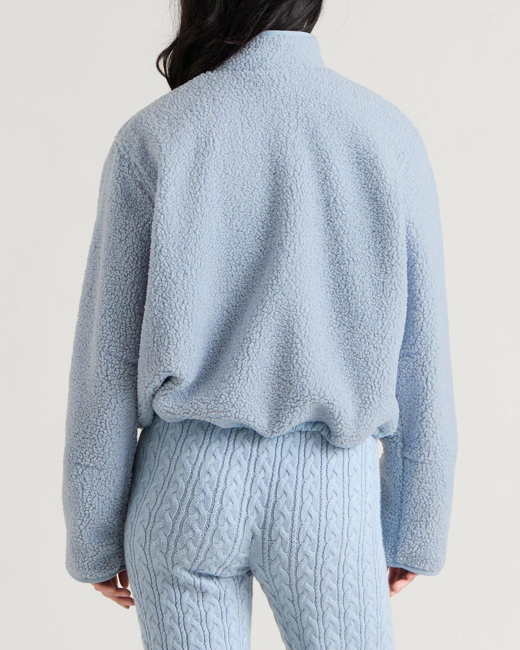 Skims Blue Teddy Boxy Zip Up Jacket