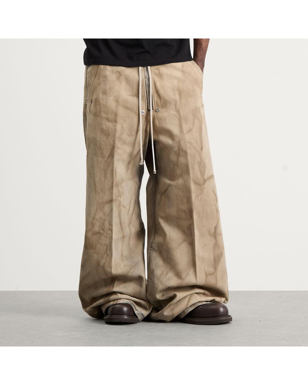 Rick Owens Natural Wide Bela Denim Pants for men