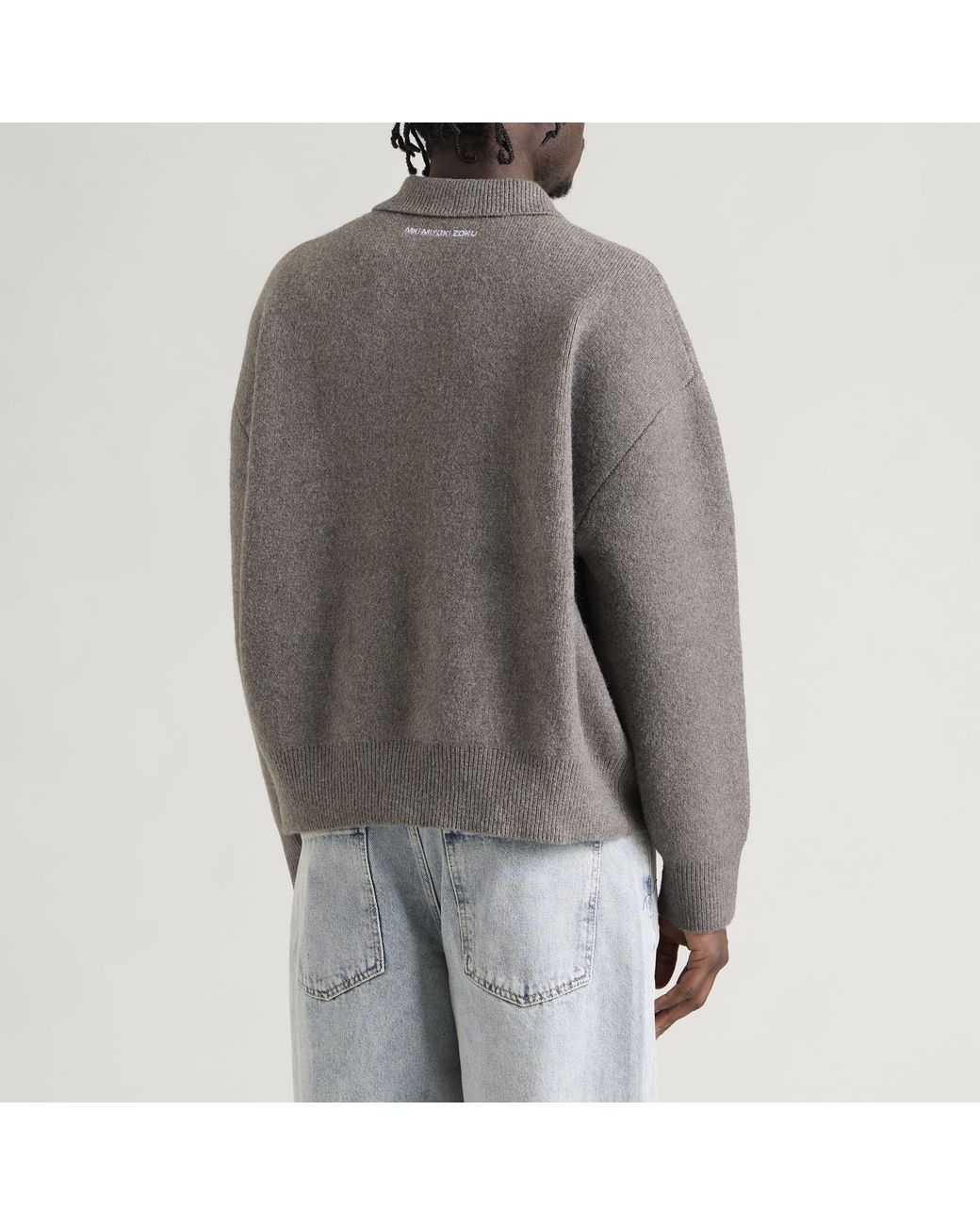 MKI Miyuki-Zoku Gray Double Knit Rugby for men