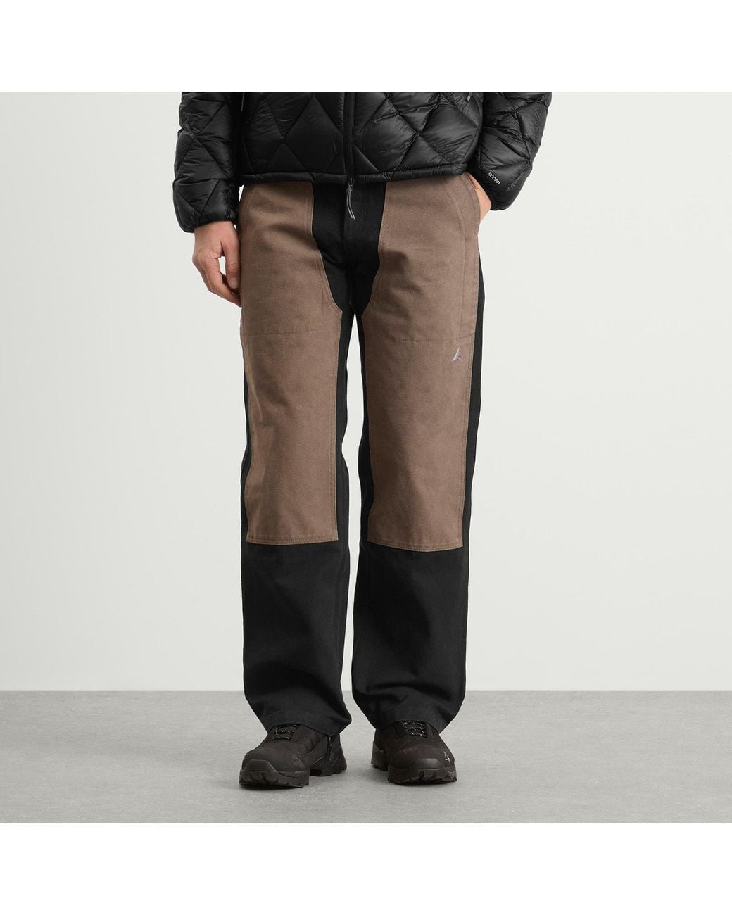 Roa Brown Fomes Double Knee Washed Canvas Pant for men