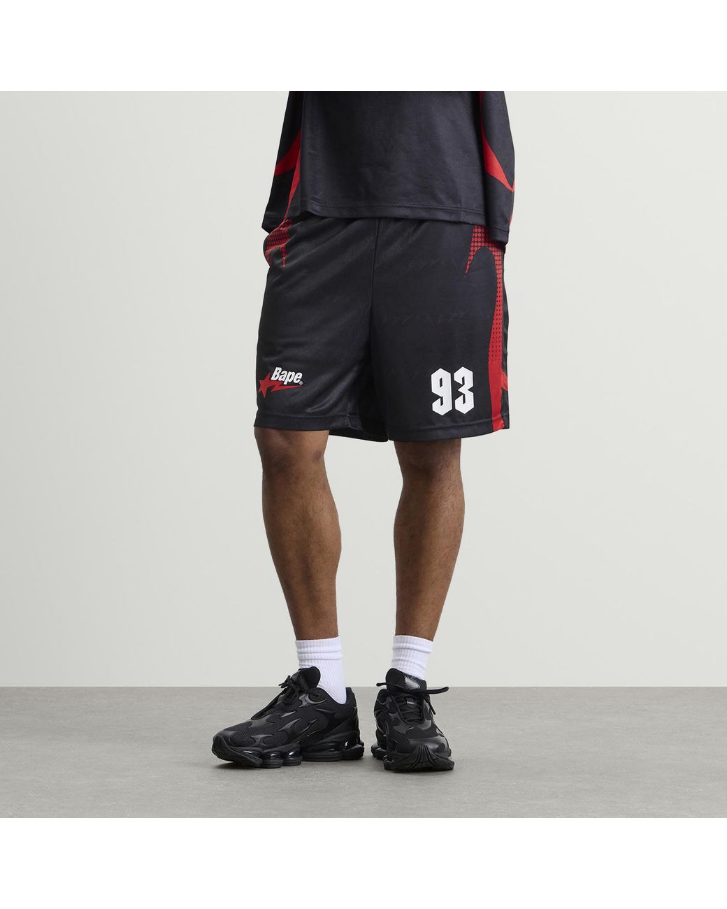 A Bathing Ape Blue Ape Flame Football Shorts for men