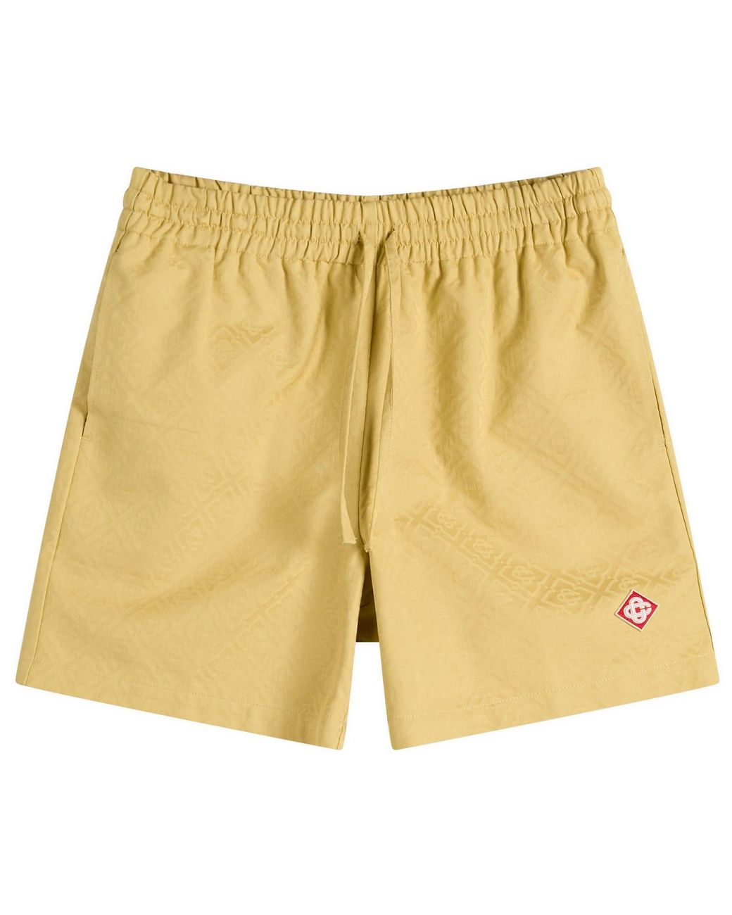 Casablanca Yellow Drawstring Cotton Jacquard Monogram Shorts for men