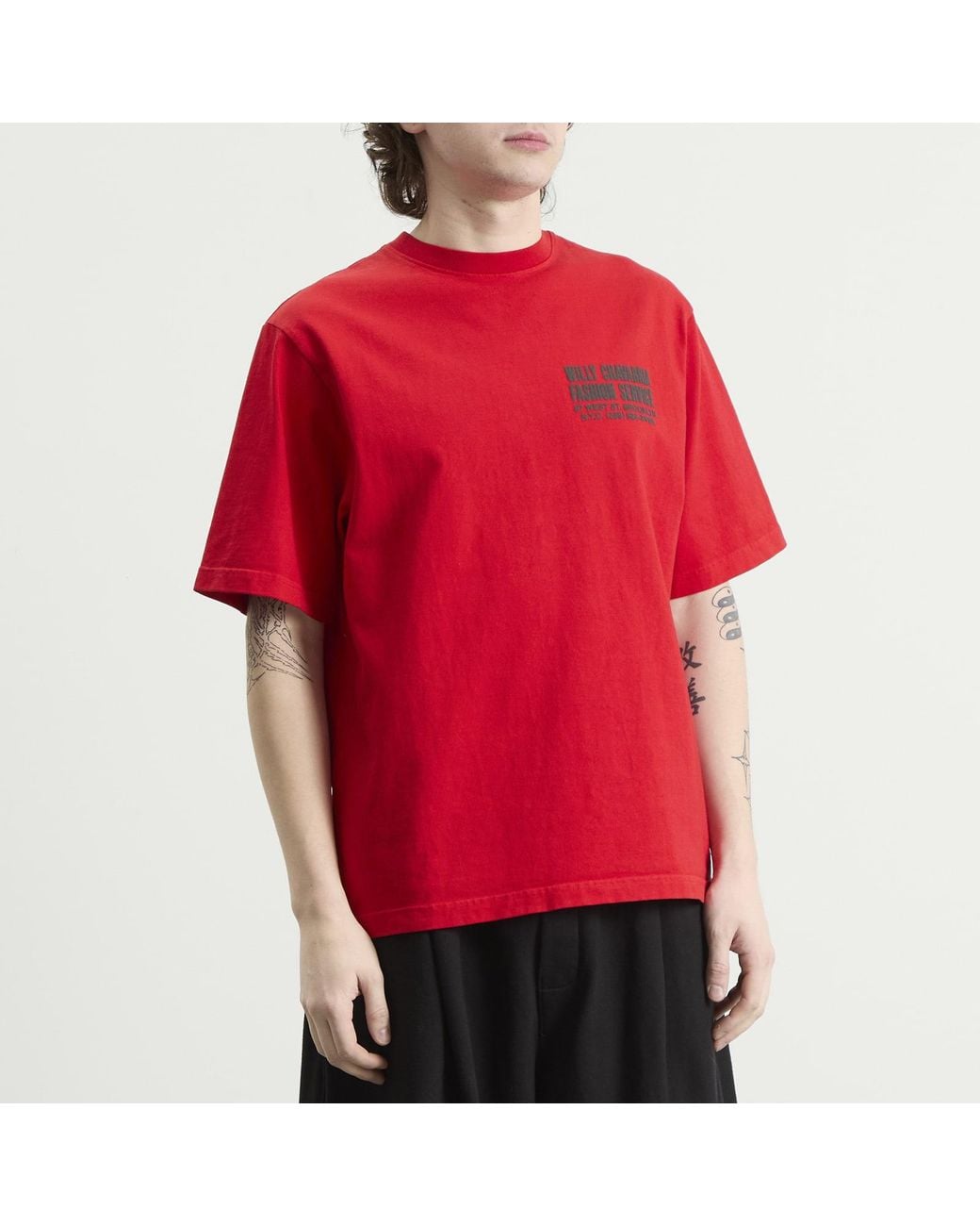 Willy Chavarria Red Fashion Services Standard T-Shirt for men