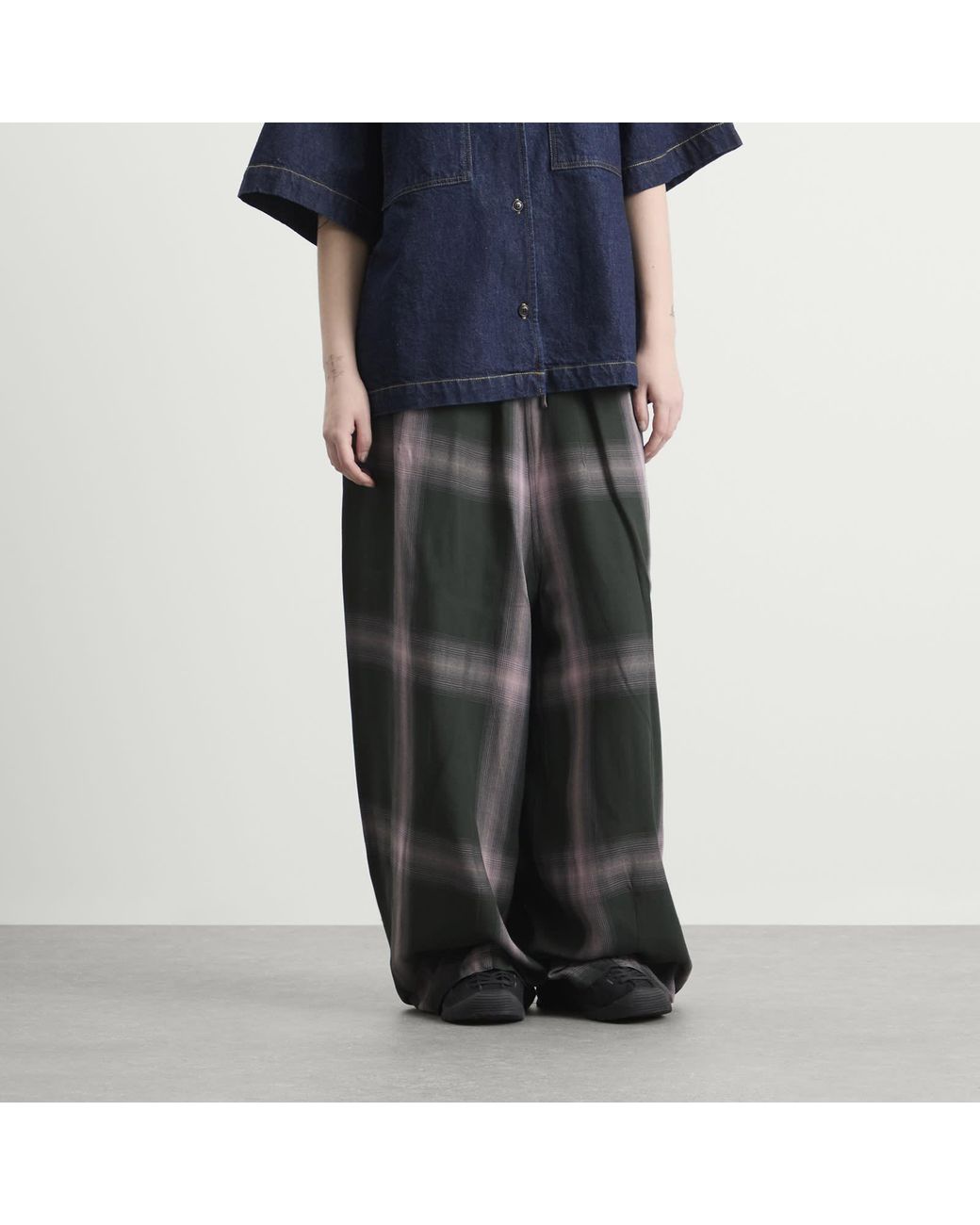 Needles Gray H.D Rayon Plaid Pants