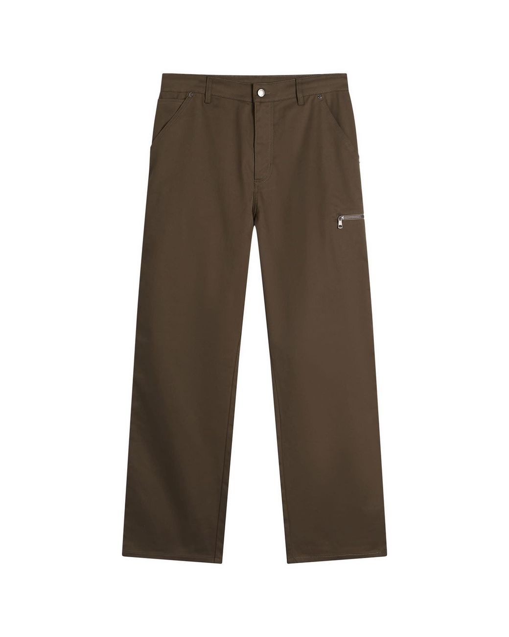 Moncler Brown Gabardine Cotton Trousers for men