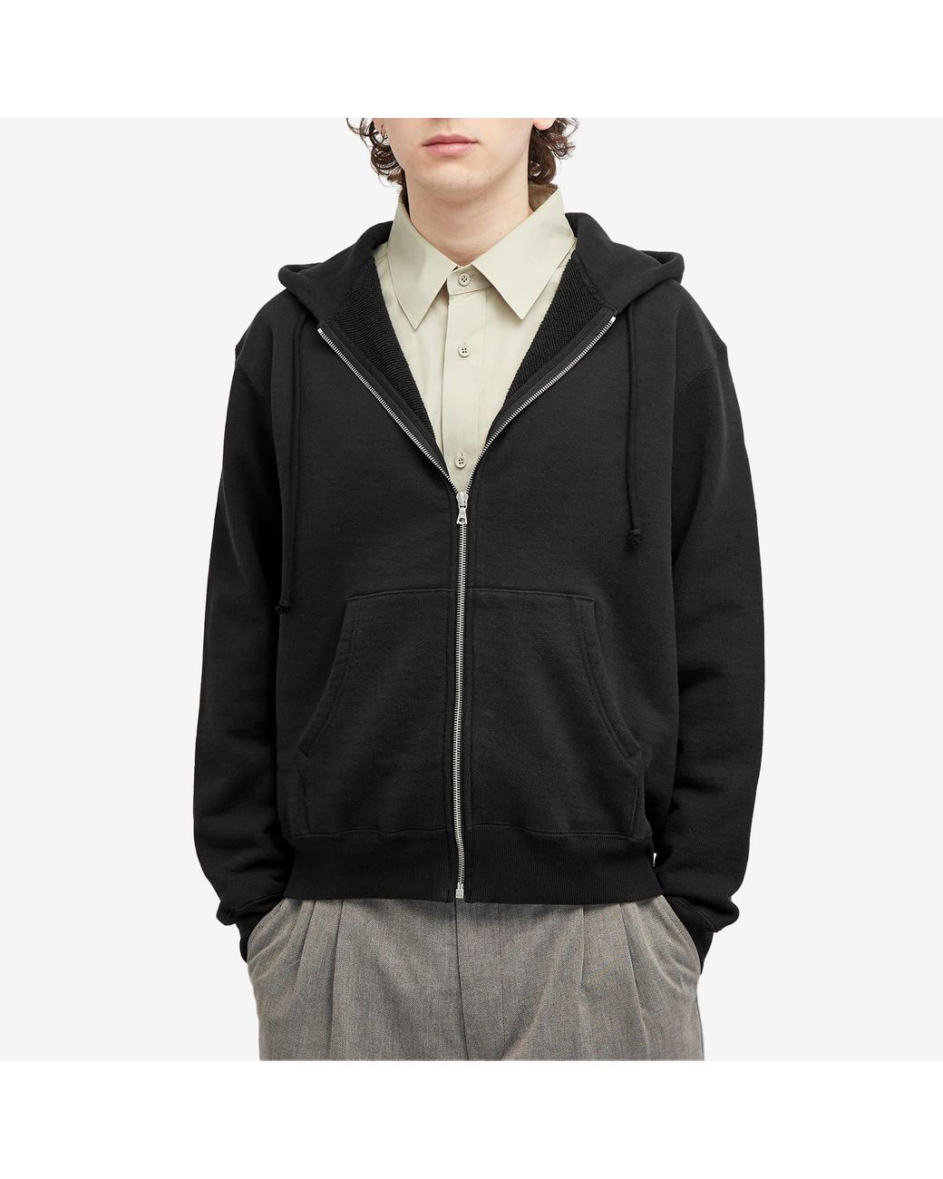 auralee-Black-Heavy-Sweat-Zip-