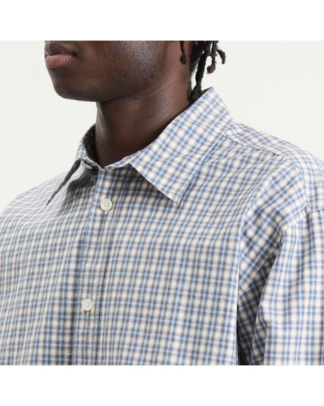 Norse Projects Gray Falster Fine Check Oversized Shirt for men