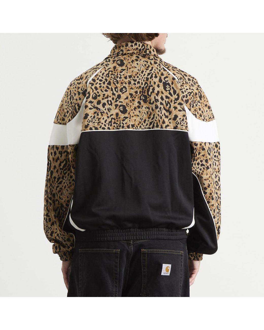 A Bathing Ape Black Wild Leopard Print Track Jacket for men