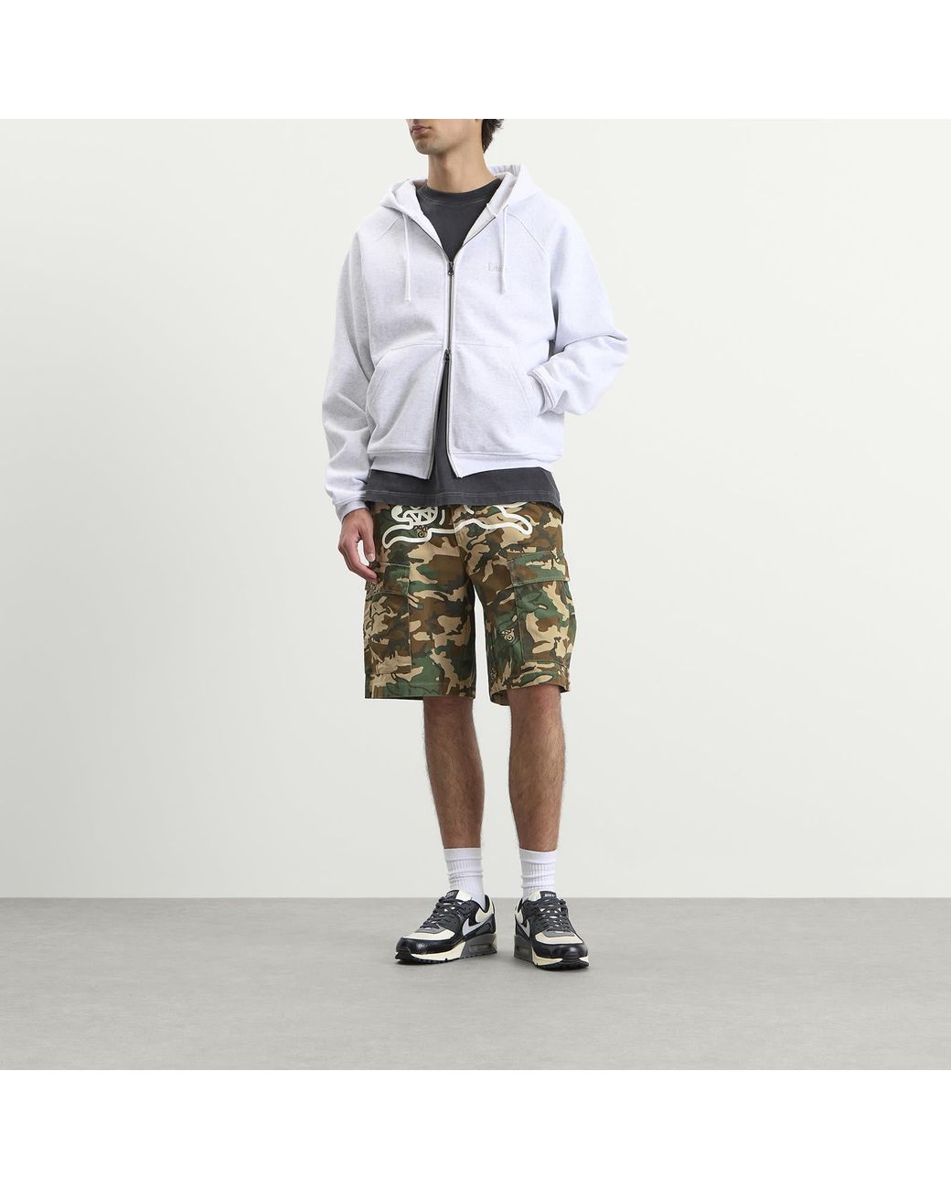 ICECREAM Green Running Dog Woodland Camo Cargo Shorts for men