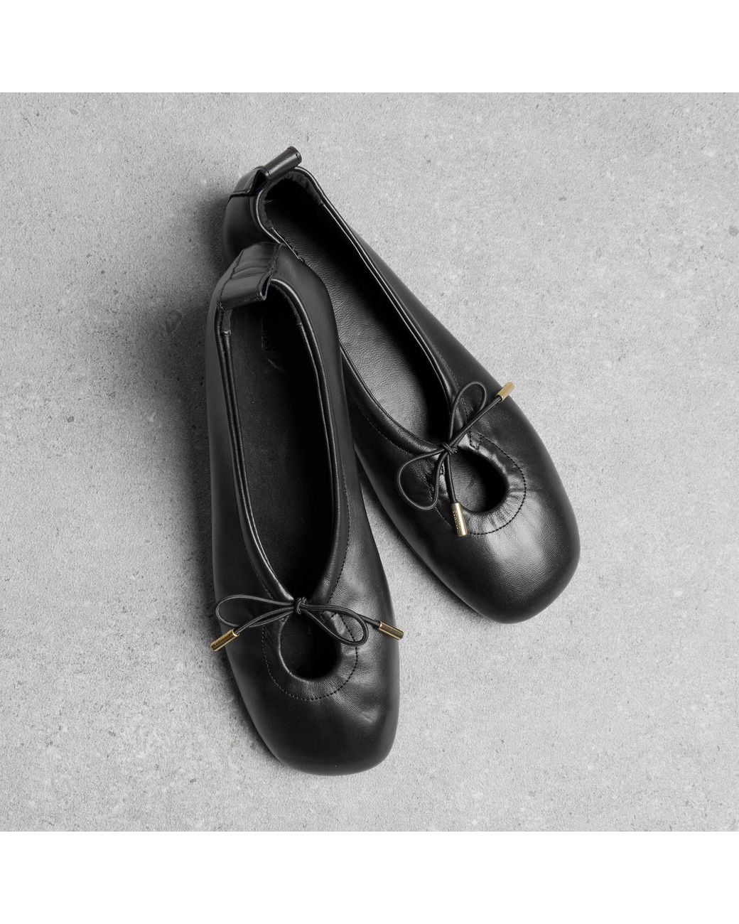 Alohas Black Rosalind Leather Ballet Pumps