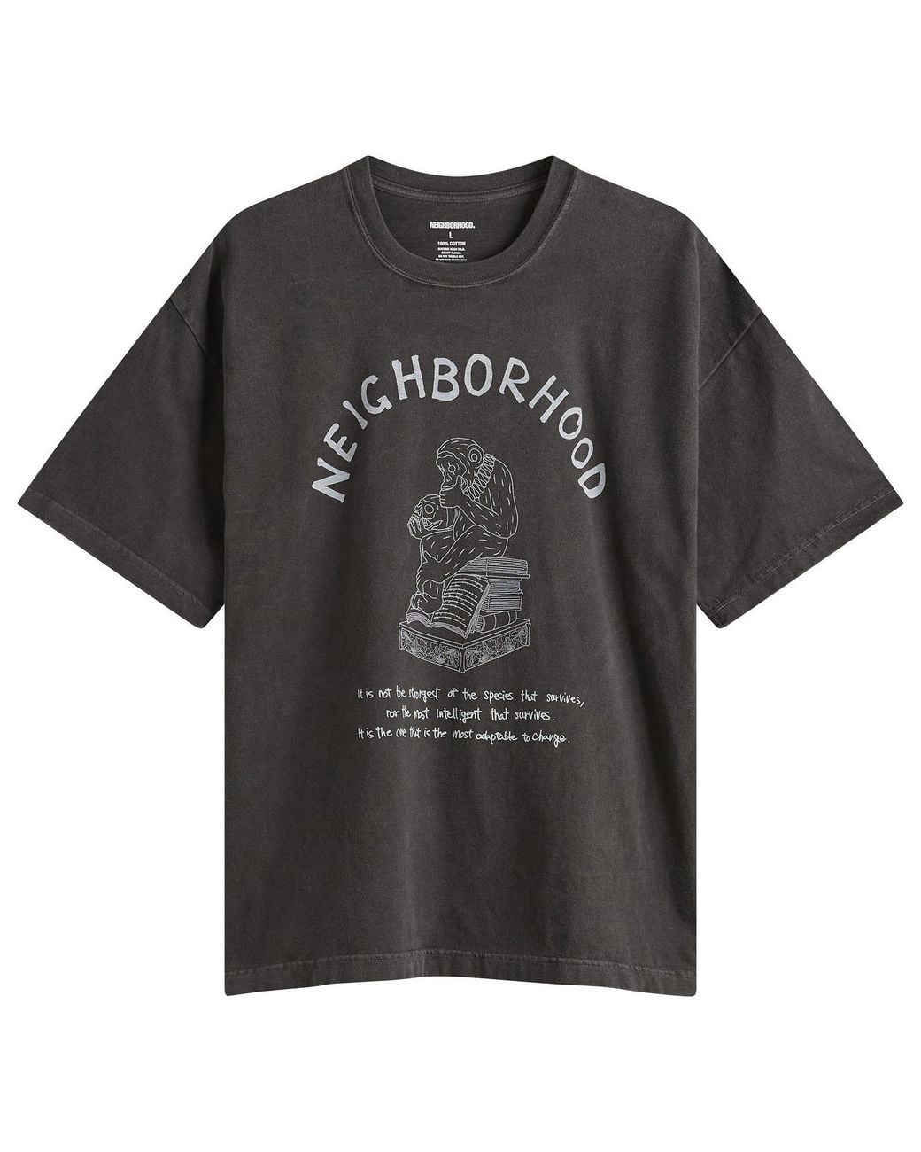 Neighborhood Black Ss-11 Pigment Dyed T-Shirt for men
