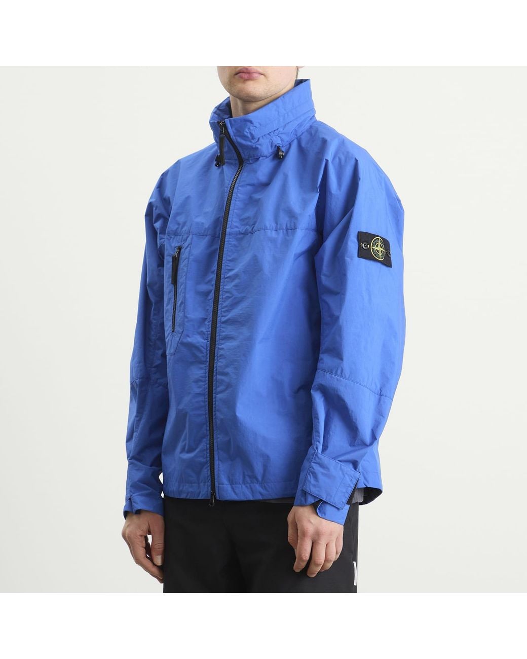 Stone Island Blue Metal Lamina Poly Ripstop Stand Collar Jacket for men