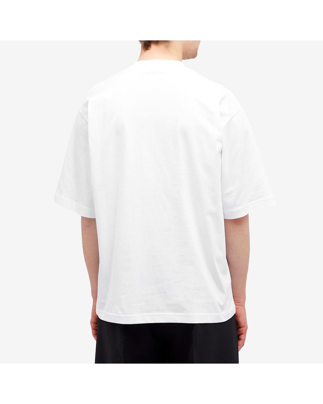 Marni Overlay Logo Patch Oversized T-Shirt in White for Men