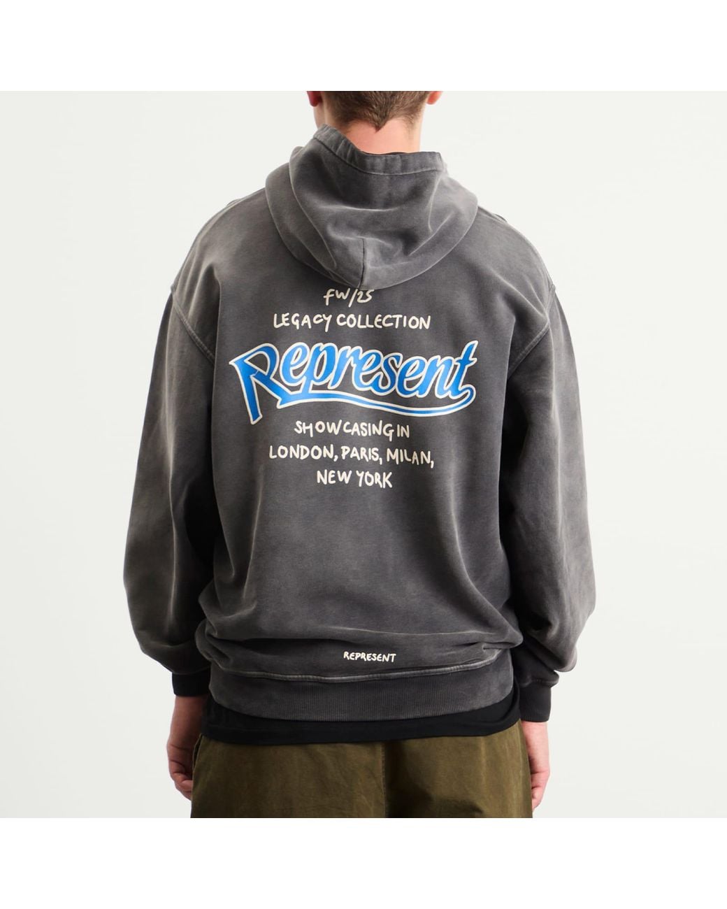 Represent Gray Showcasing Hoodie for men