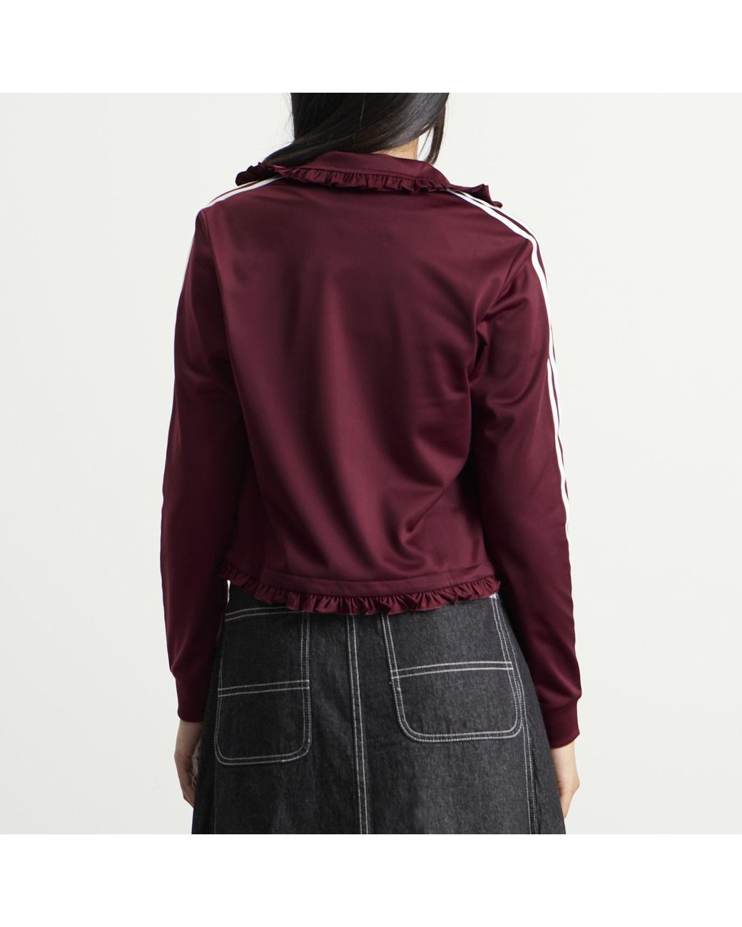 Adidas Red Pleated Firebird Track Top
