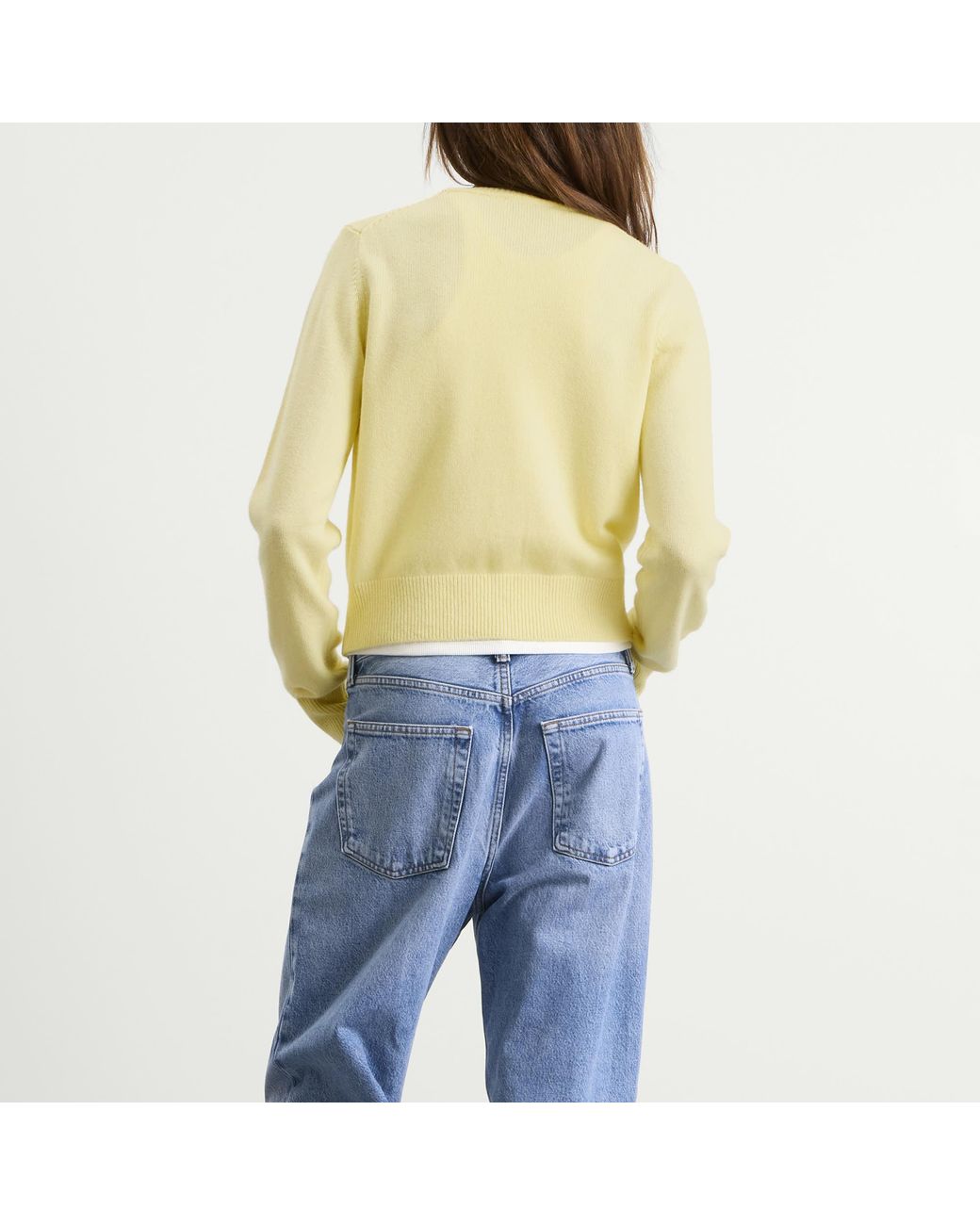 DUNST Yellow Crewneck Knit Cardigan