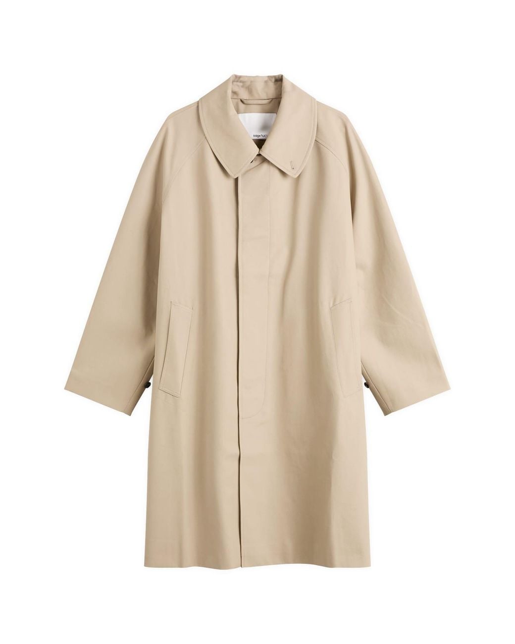 SAGE NATION Natural Westminster Raglan Sleeve Overcoat for men