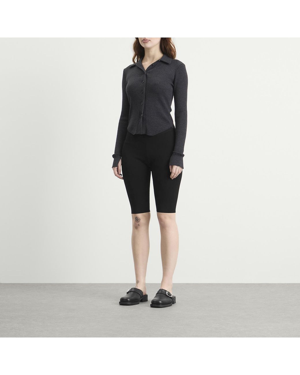 Entire studios Black Knit Capri