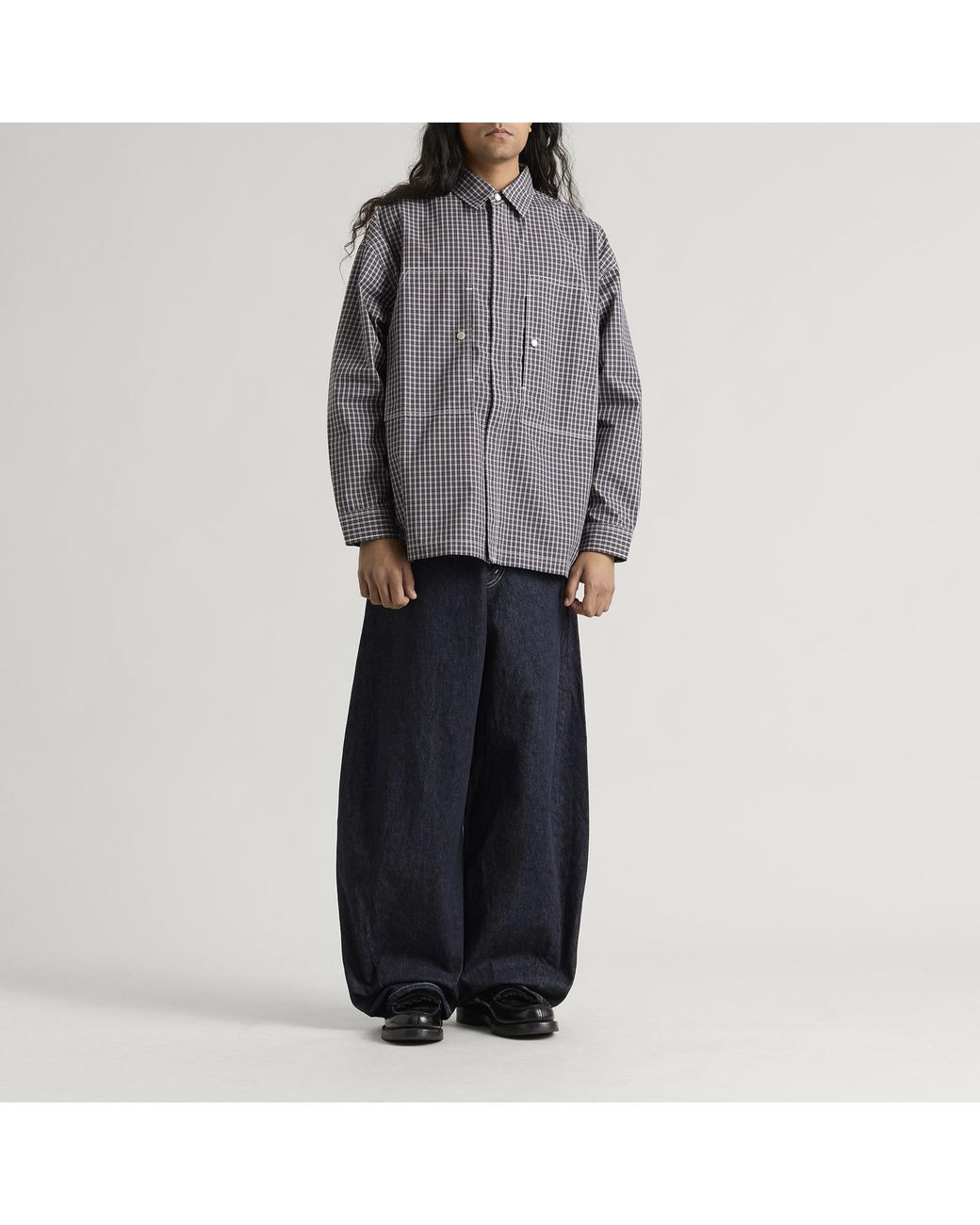 Comme des Garçons Blue Cotton Reative Wide Leg Jeans for men