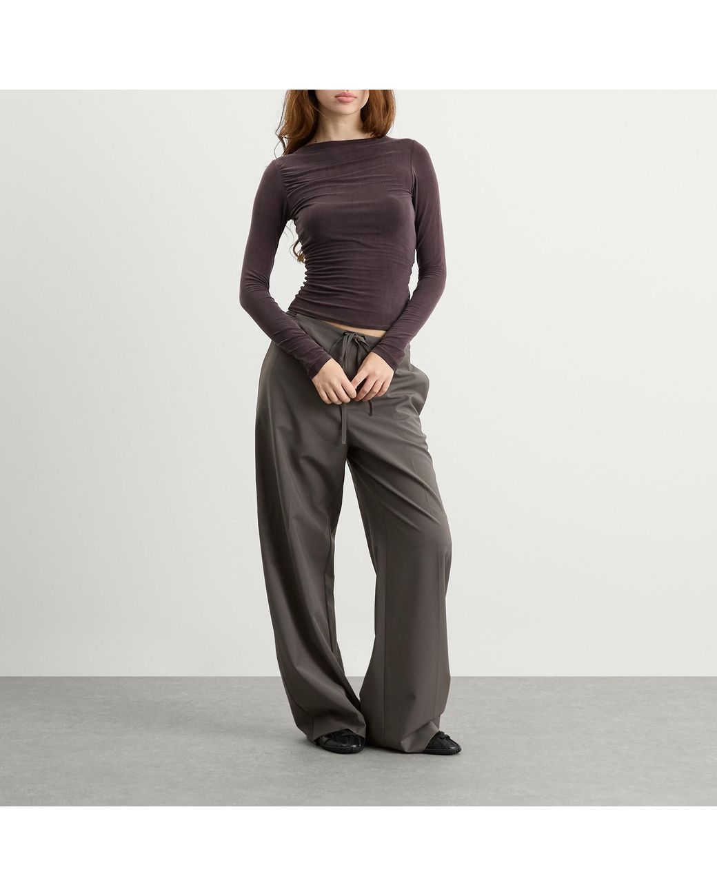 Peachy Den Brown Kylie Long Sleeve Top