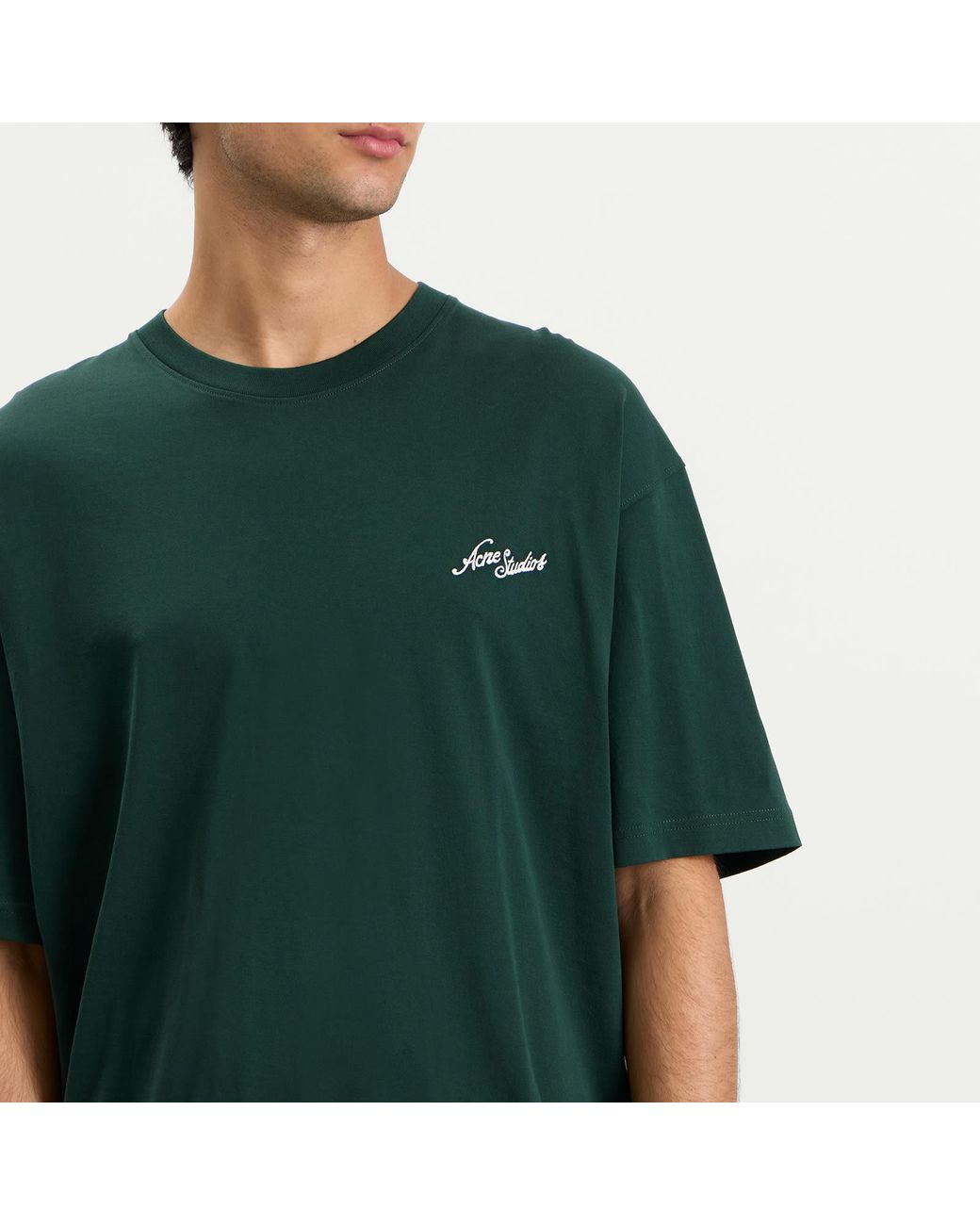 Acne Green Exford Small Venice Logo T-Shirt for men