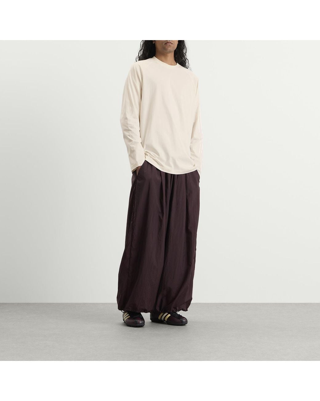 Y-3 White Oversized Gradient Stripes Long Sleeve T-Shirt for men