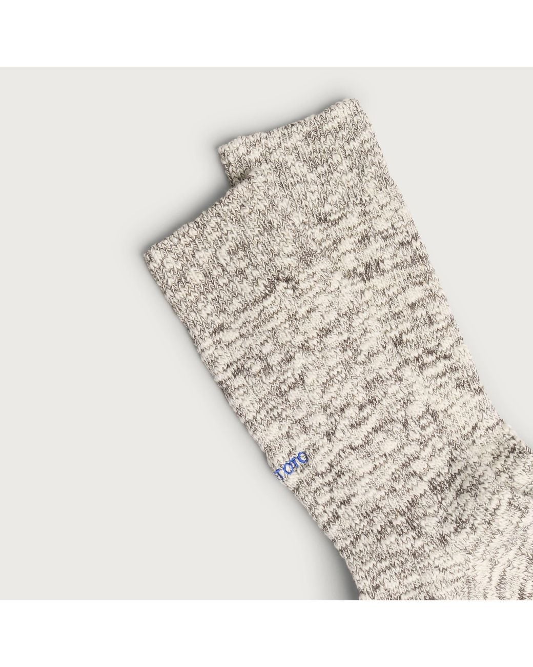 RoToTo White Organic Cotton Slub Crew Sock
