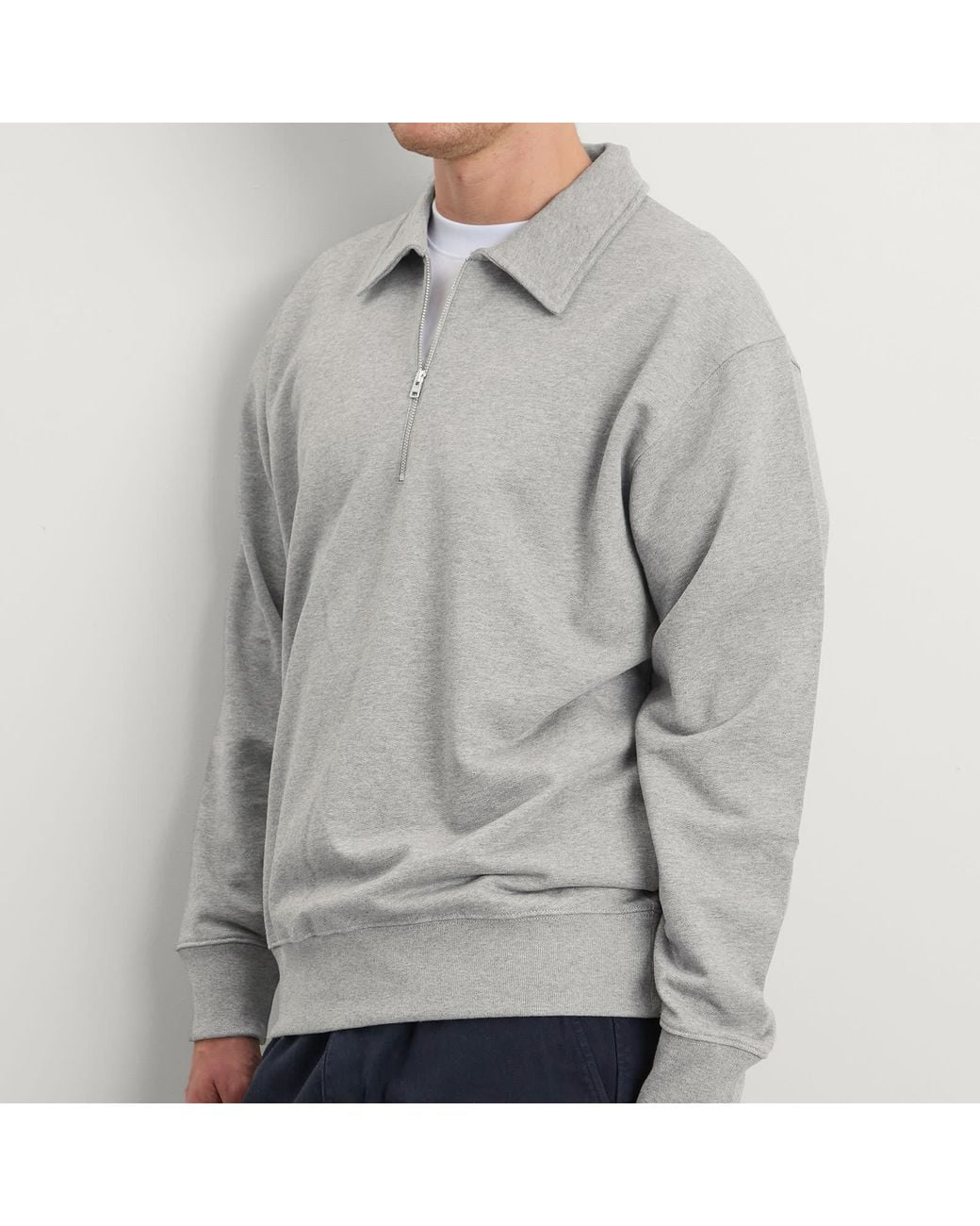 Norse Projects Gray Norse Standard Half Zip Sweatshirt for men