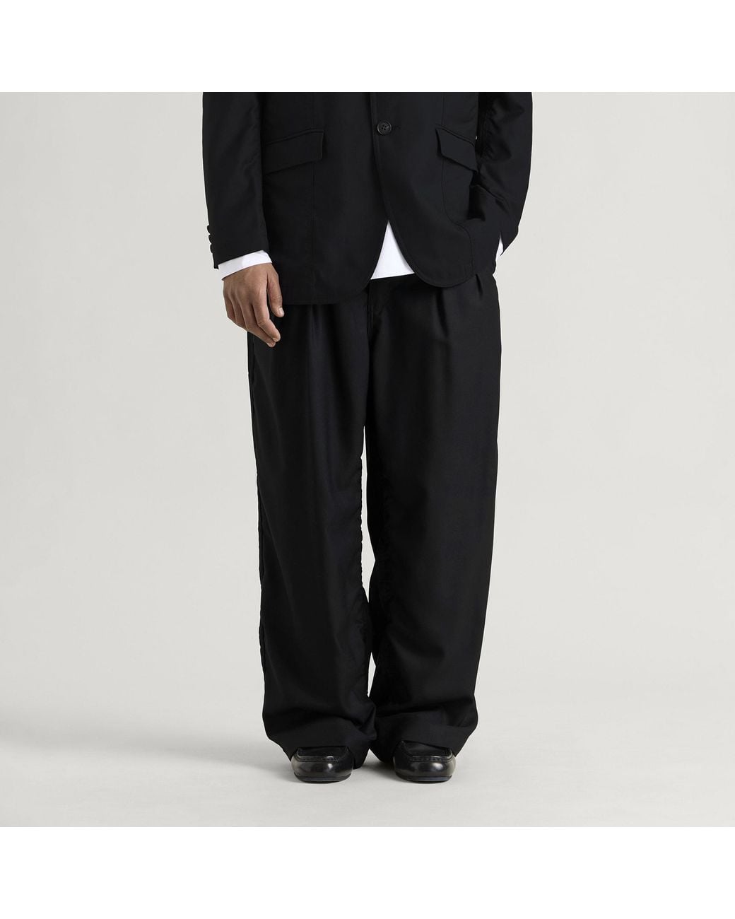 Comme des Garçons Black Wool Gabardine Trousers for men