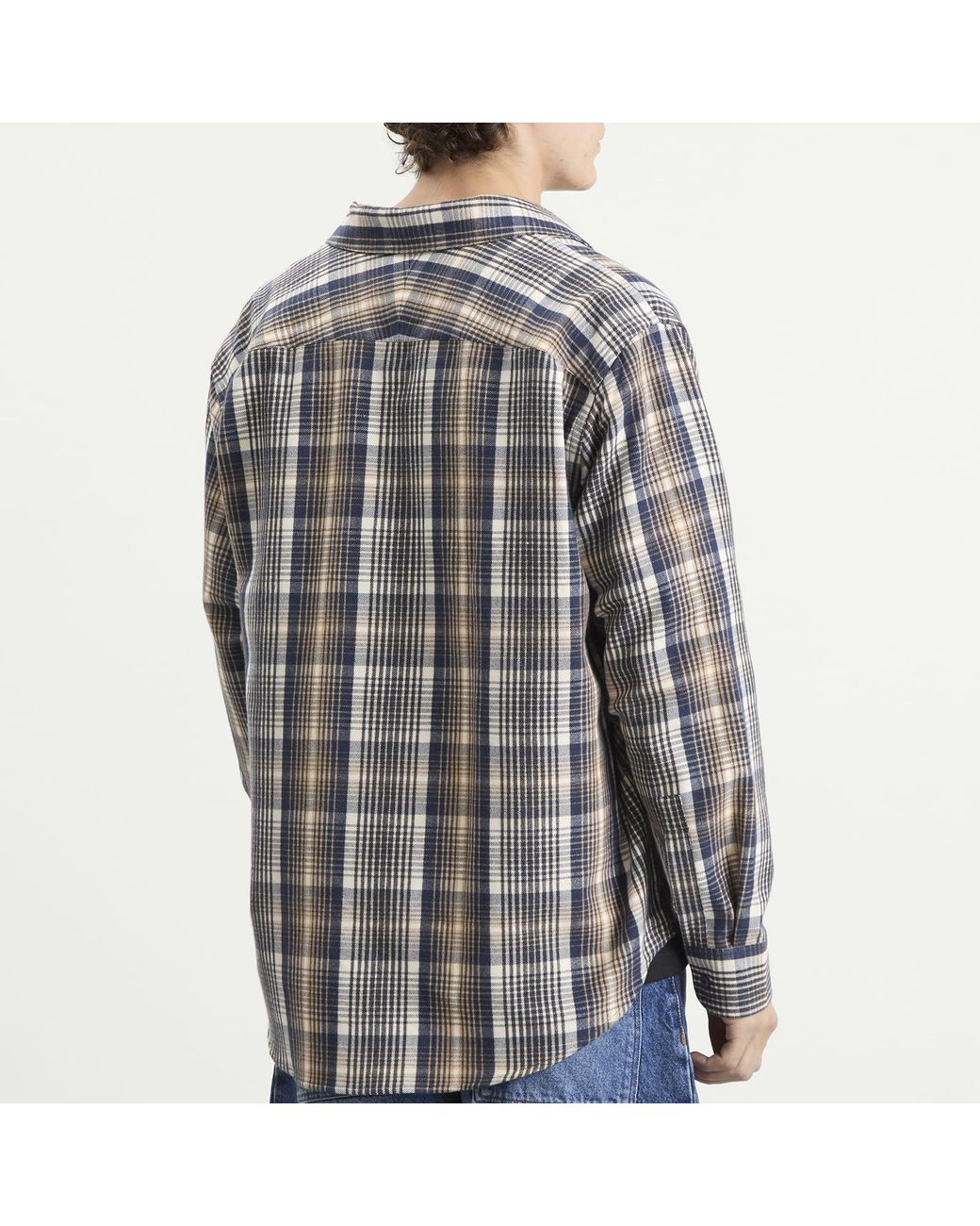 Studio Nicholson Gray View Brushed Check Long Sleeve Shirt for men