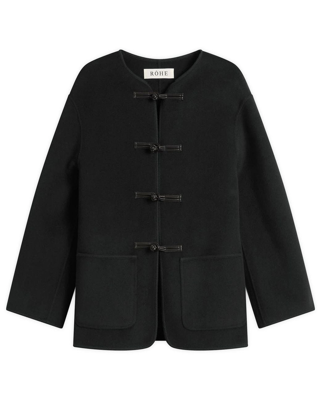 Rohe Black Mandarin Double-Faced Wool Jacket
