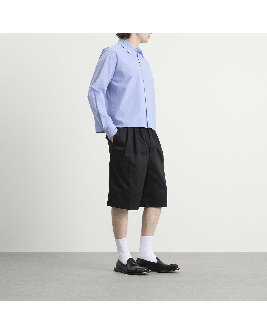 Jil Sander Blue Cropped Long Sleeve Shirt for men