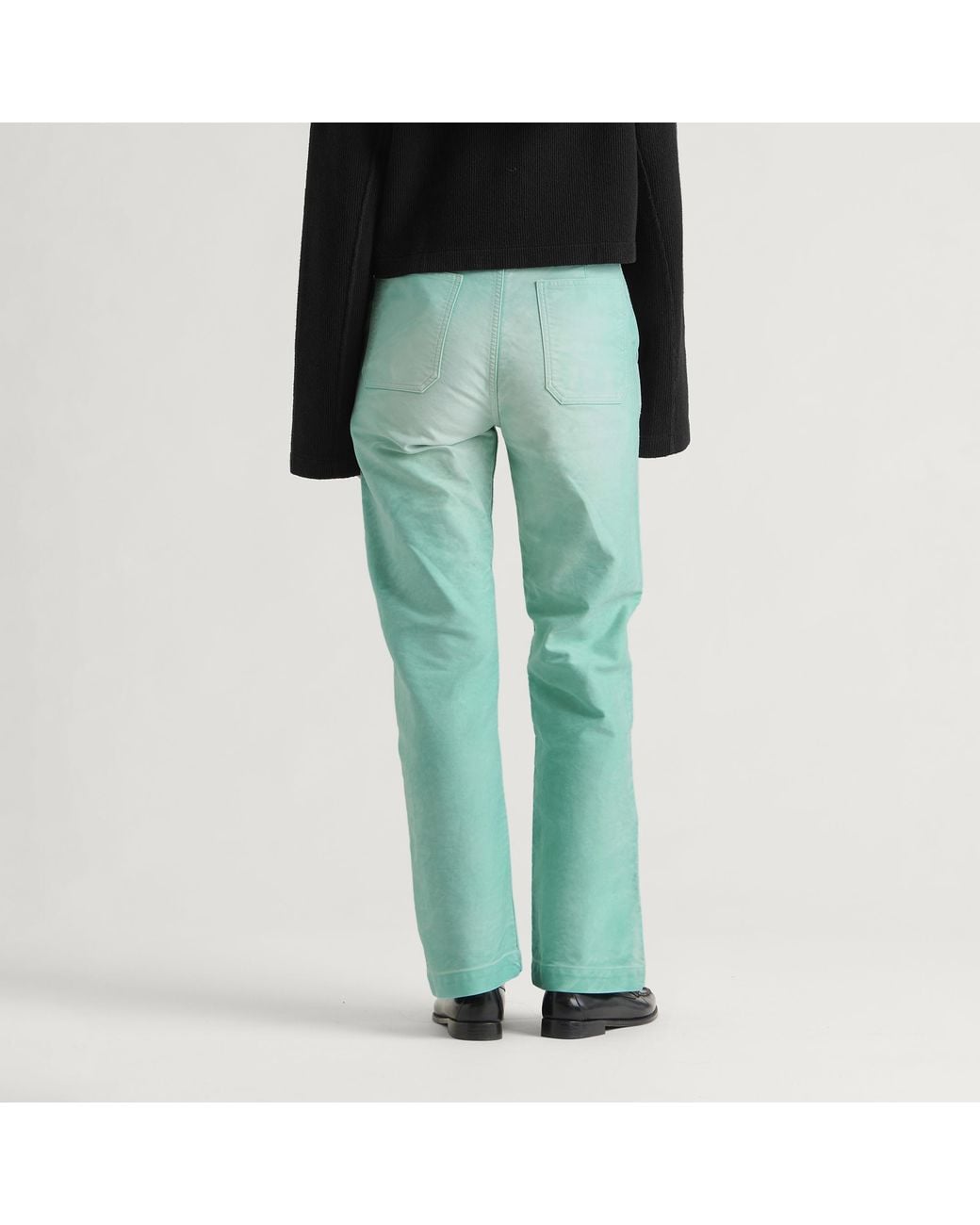 Auralee Green Garment-Dyed Heavy Moleskin Pants