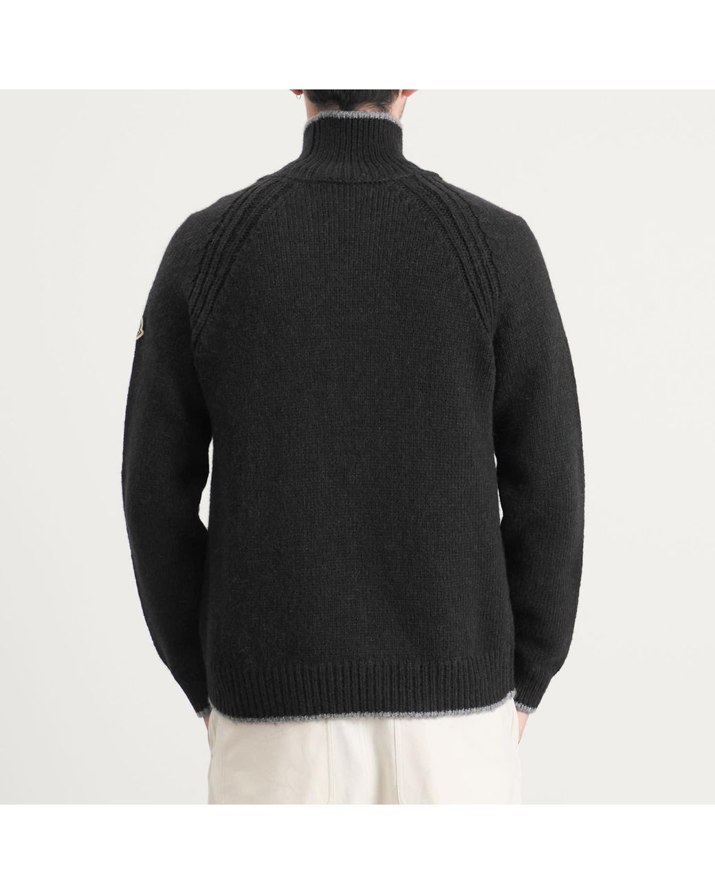 Moncler Black Alpaca Wool Roll Neck Jumper for men