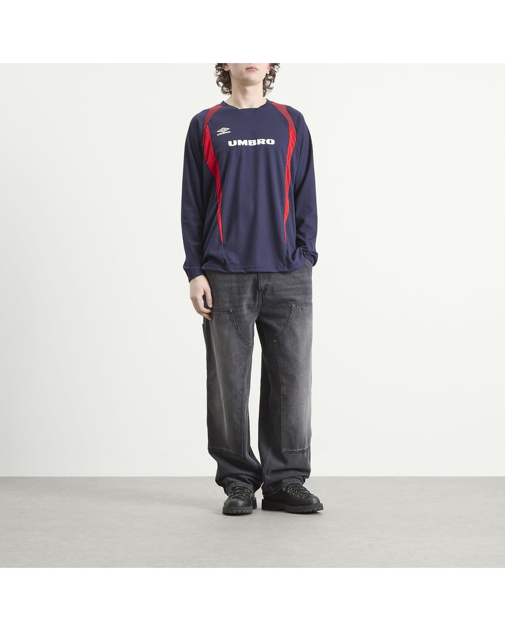 Umbro Blue Panelled Long Sleeve Jersey for men