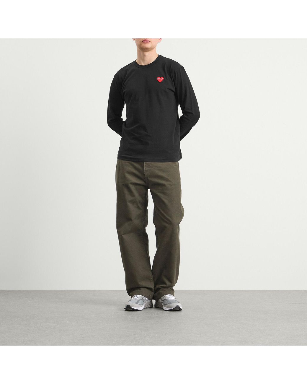 COMME DES GARÇONS PLAY Black Long Sleeve Basic Logo T-Shirt for men