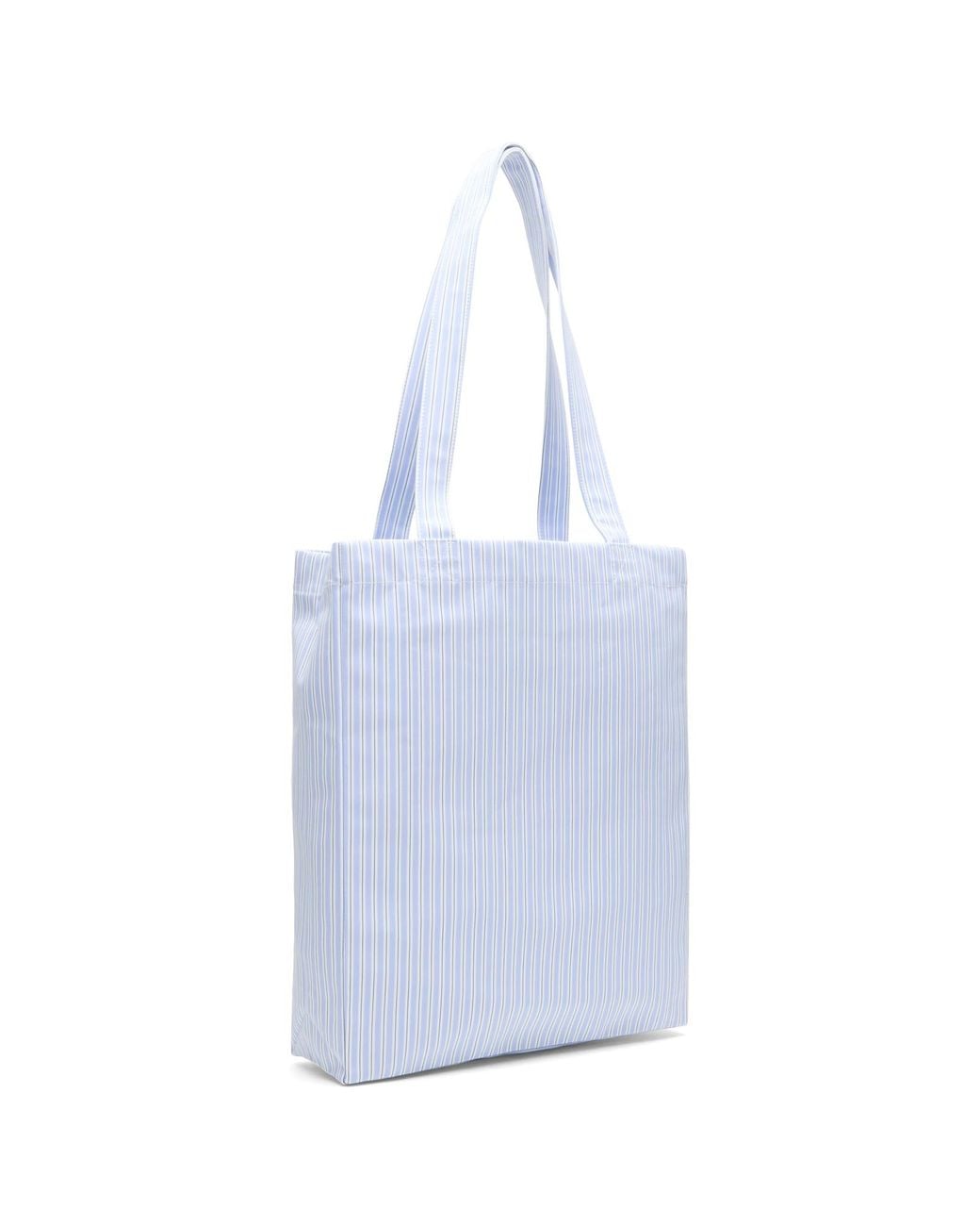 A.P.C. Blue Striped Poplin Lou Tote Bag for men