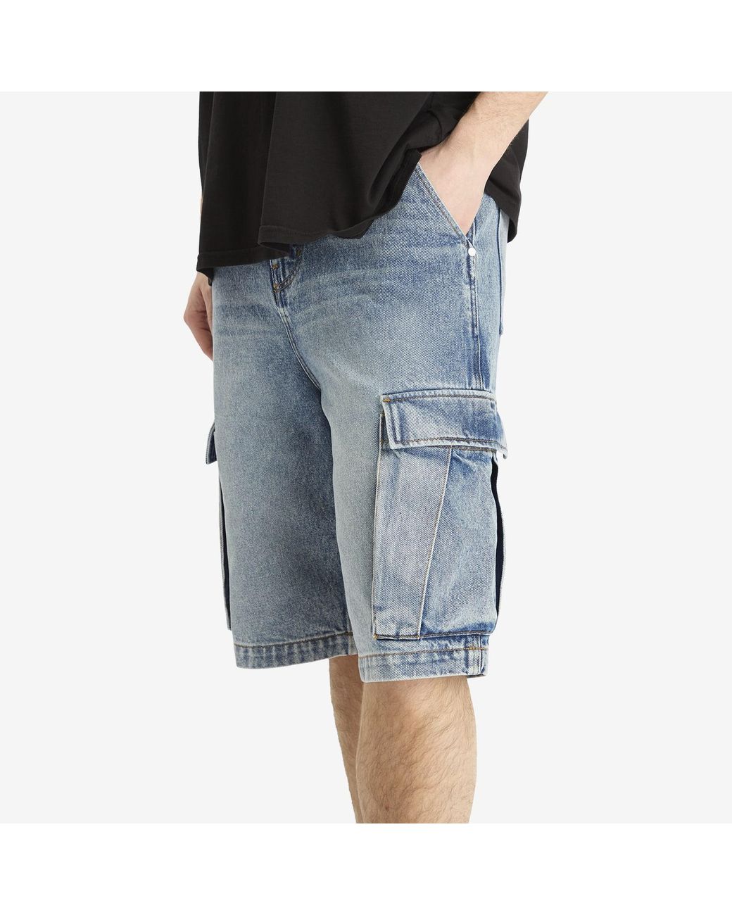 Rhude Denim Cargo Shorts in Blue for Men | Lyst UK