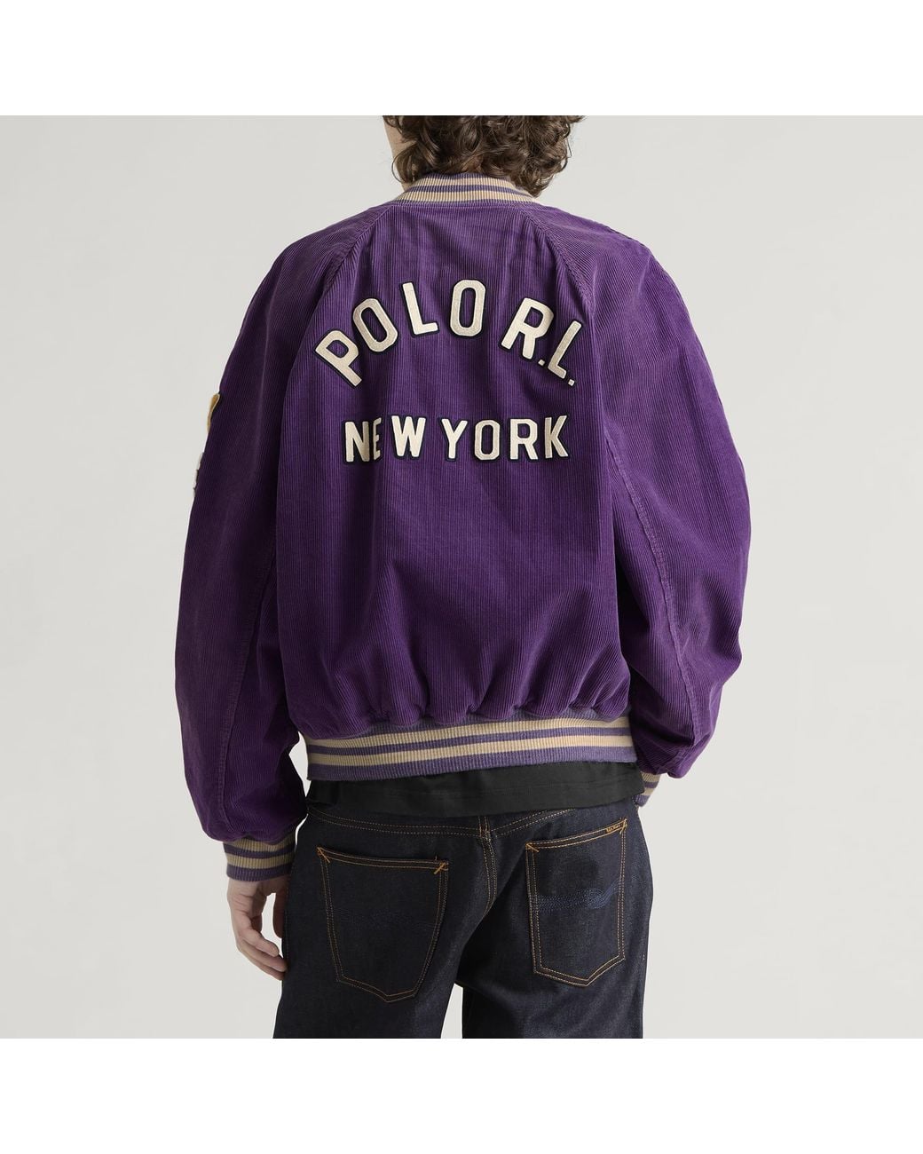 Polo Ralph Lauren Purple Corduroy Bomber Jacket for men