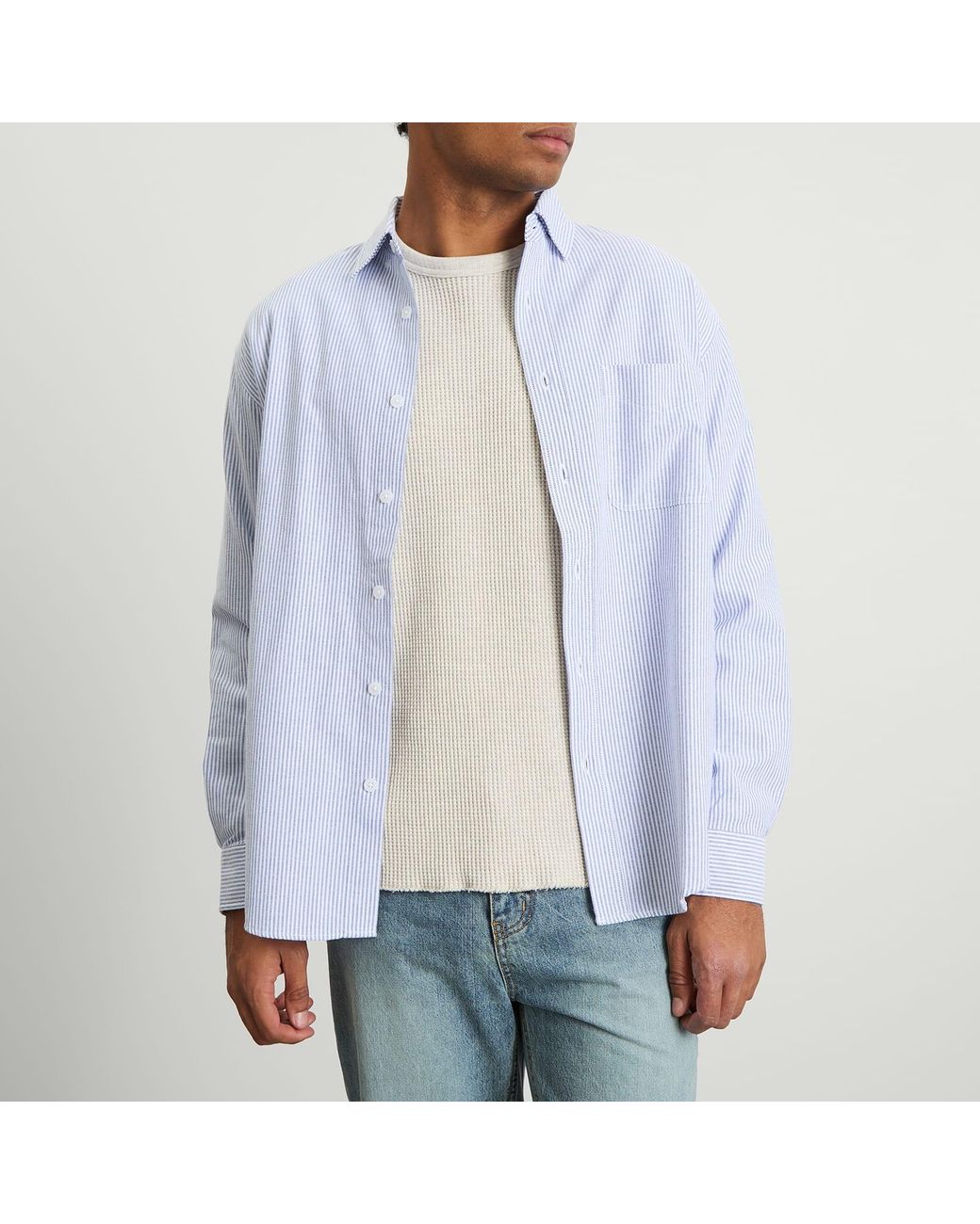 FRIZMWORKS Blue Og Stripe Oversized Shirt for men