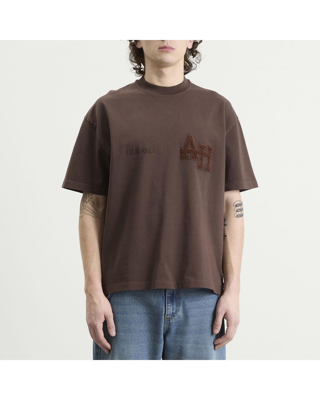 Annie Hood Brown College T-Shirt for men