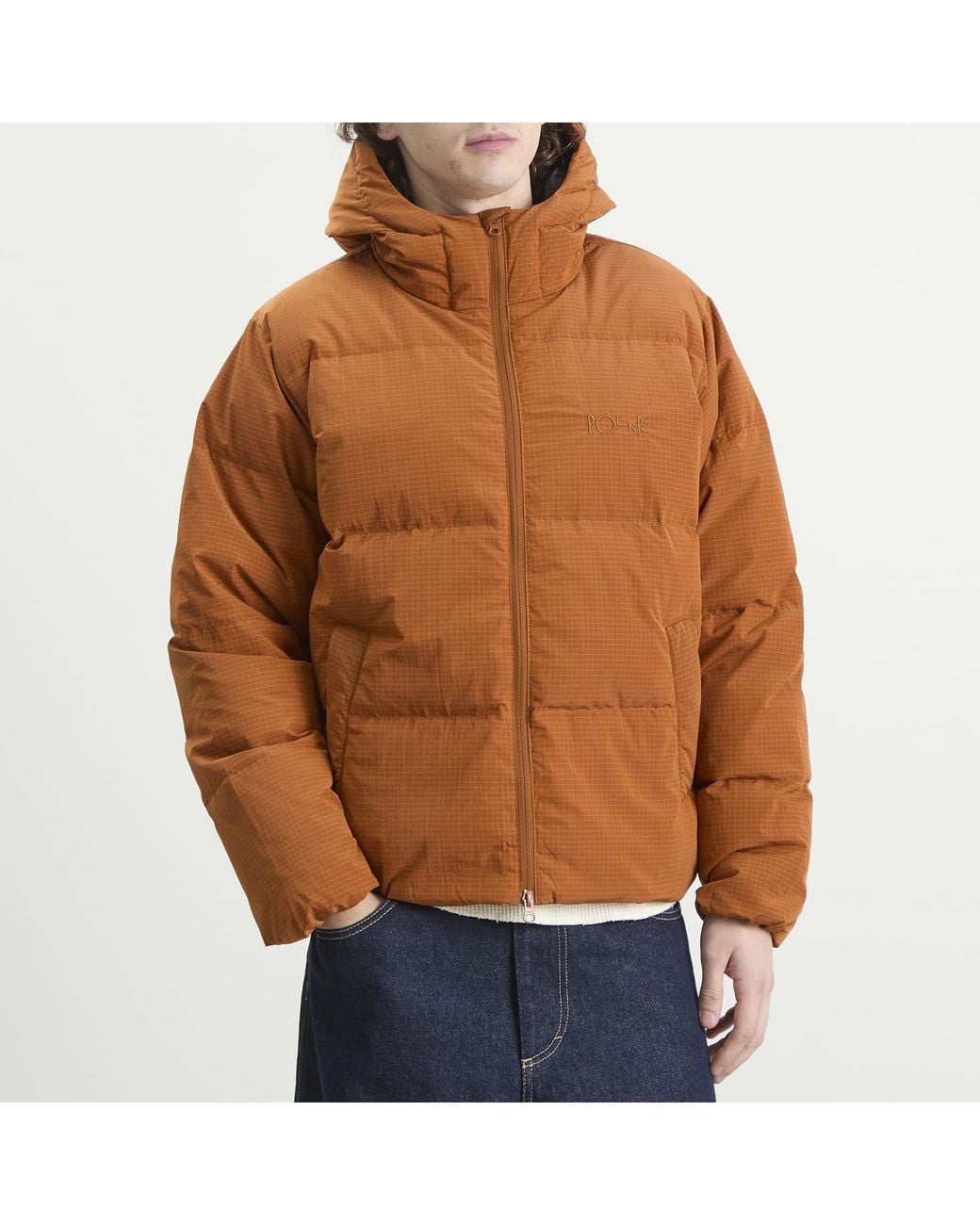 POLAR SKATE Brown Soft Puffer Jacket for men