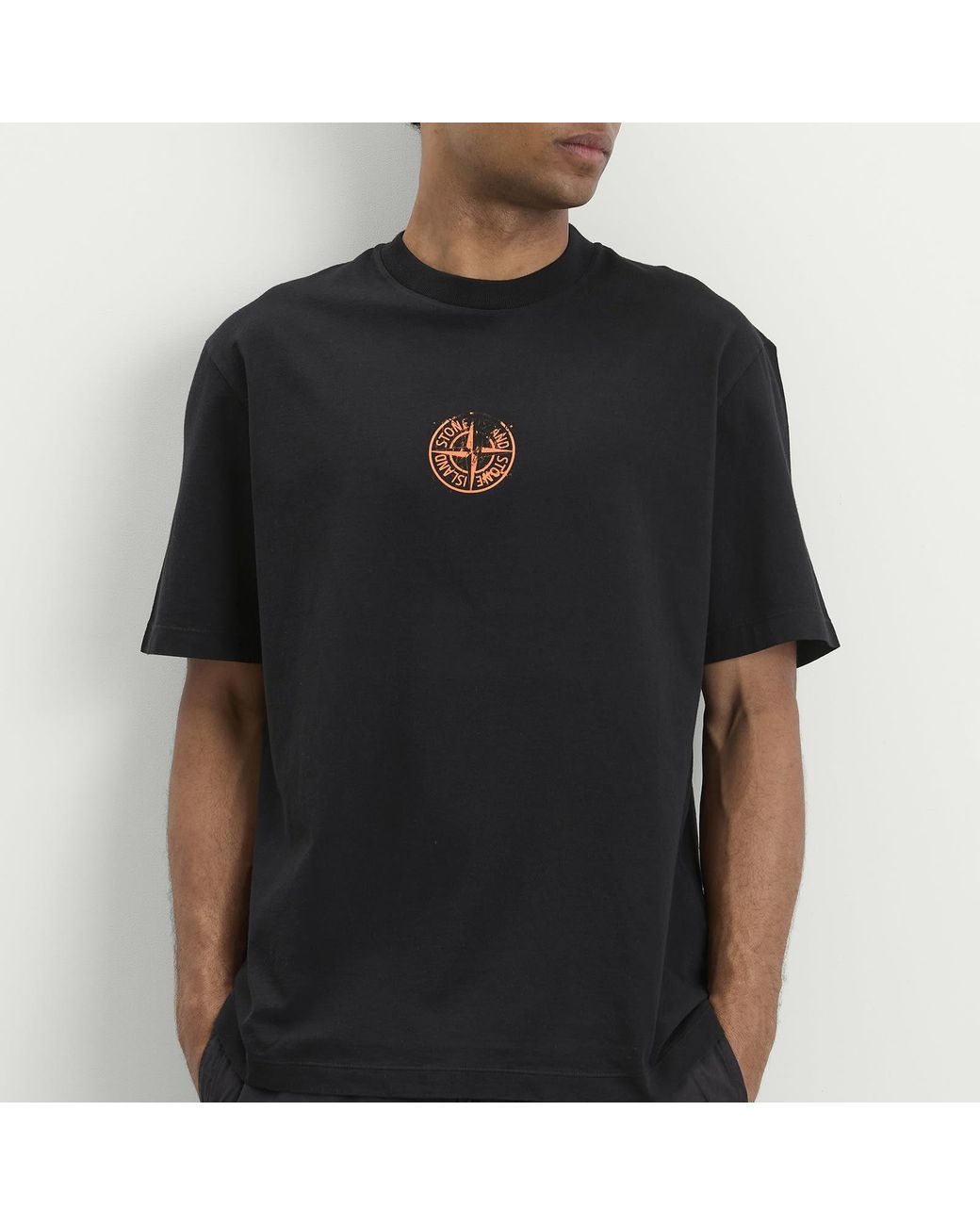 Stone Island Black Vertical Placement T-Shirt for men