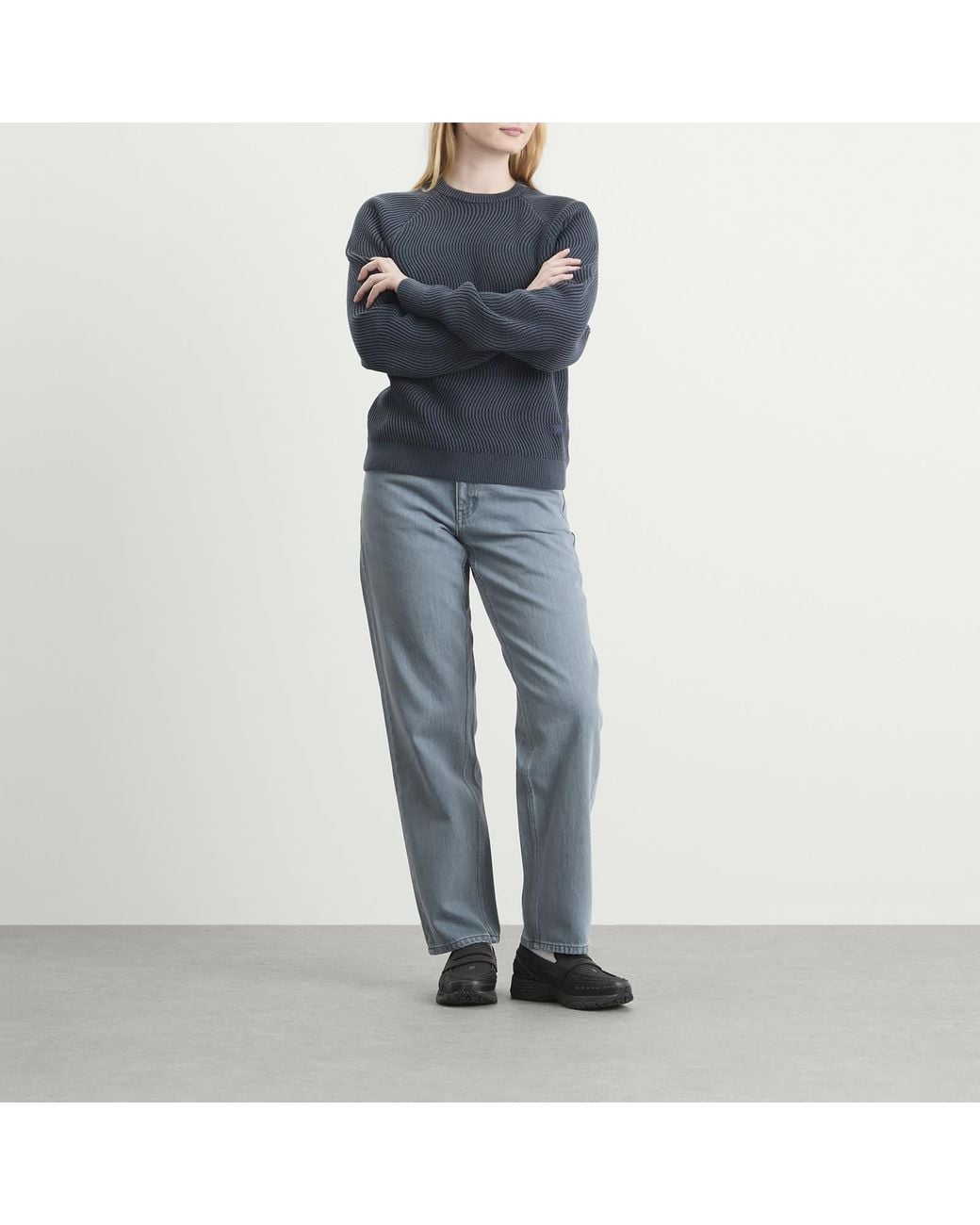 Dime Blue Relaxed Denim Pants