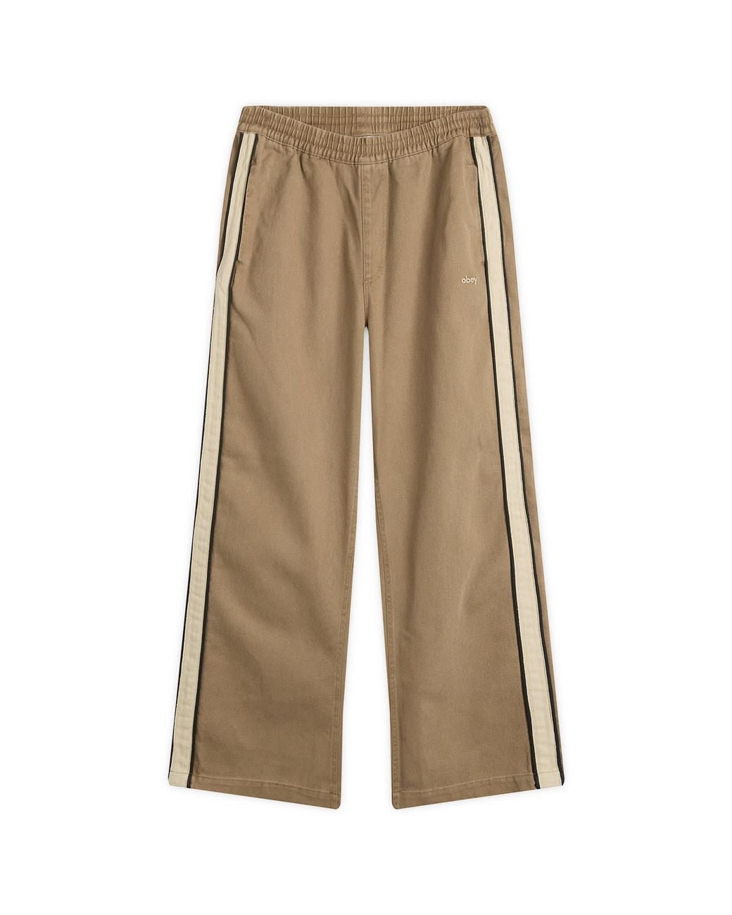 Obey Astrid Side Stripe Trousers in Natural | Lyst