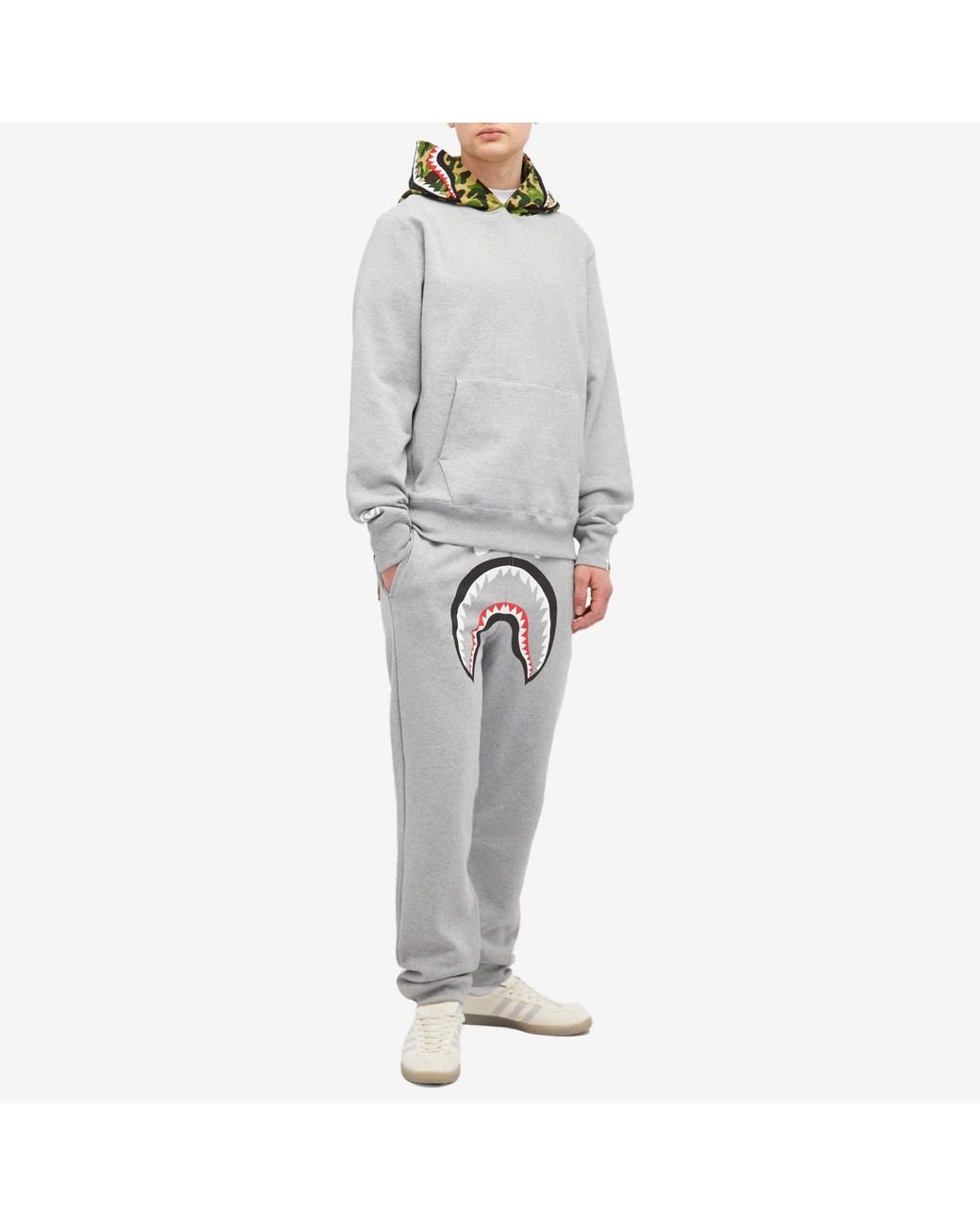 A Bathing Ape Abc Camo Shark Pullover Hoodie in Grey for Men Lyst UK