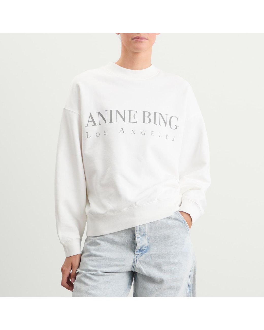 Anine Bing White Jaci Los Angeles Sweatshirt