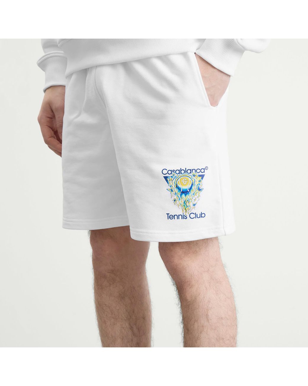 Casablanca White Tennis Club Icon Sweatshort for men