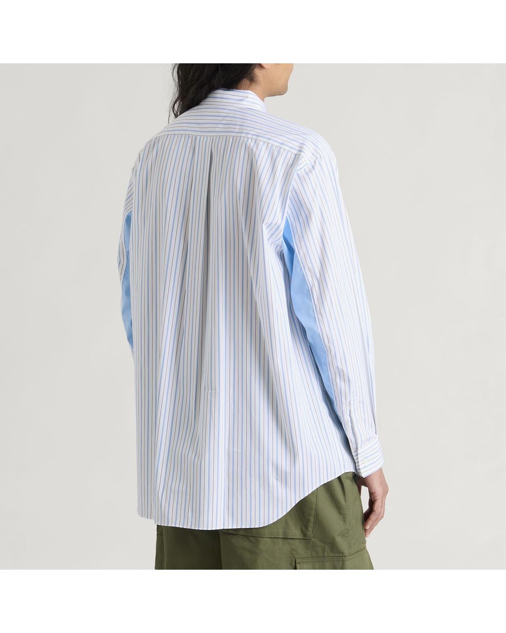 Comme des Garçons Blue Cotton Poplin Stripe Shirt for men